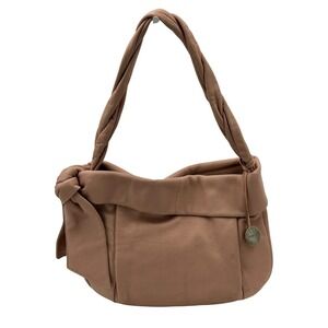 Furla Shoulder Bag Womens Genuine Leather Knotted Strap Blush Pink Y2K Italy